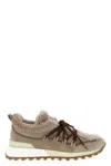 Brunello Cucinelli Chunky Sole Sneakers Pull Tab In Brown