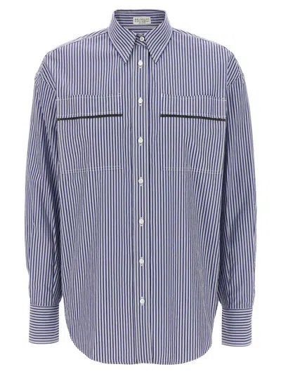BRUNELLO CUCINELLI BRUNELLO CUCINELLI MONILE STRIPED SHIRT