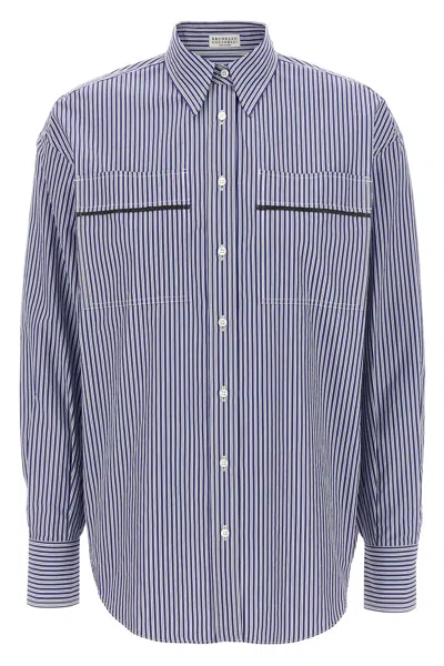 BRUNELLO CUCINELLI BRUNELLO CUCINELLI MONILE STRIPED SHIRT