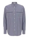Brunello Cucinelli Monile Striped Shirt Shirt And Blouse Multicolor In Blue