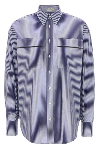 BRUNELLO CUCINELLI BRUNELLO CUCINELLI MONILE STRIPED SHIRT