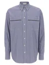 Brunello Cucinelli Monile Striped Shirt Shirt And Blouse Multicolor In Multicolor
