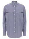Brunello Cucinelli Monile Striped Shirt Shirt And Blouse Multicolor In Multicolor