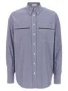 Brunello Cucinelli Monile Striped Shirt Shirt And Blouse Multicolor In Multicolor