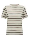 Brunello Cucinelli Striped Crew Neck T-shirt