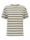 Brunello Cucinelli Multicolor Monile Stripes T-shirt In Multicolor