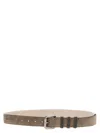 Brunello Cucinelli Suede Accessory Featuring Multiple Holes In Brown
