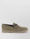 Brunello Cucinelli Monile Suede Loafers Rubber Sole Stitching In Multi
