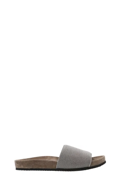 BRUNELLO CUCINELLI BRUNELLO CUCINELLI 'MONILE' SUEDE SLIDES