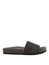 Brunello Cucinelli Leather Slippers In Black