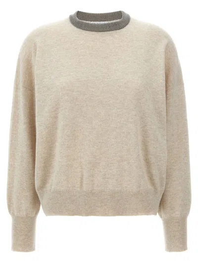 Brunello Cucinelli Monile Sweater, Cardigans In Beige