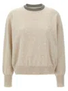 Brunello Cucinelli Monili-detail Sweater In Beige