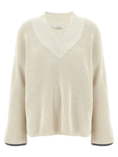 Brunello Cucinelli Monile Sweater In Beige