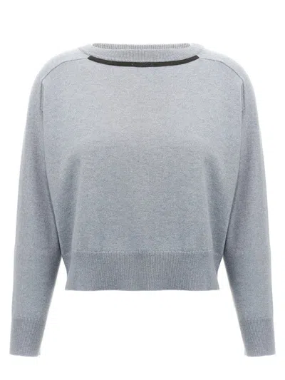 Brunello Cucinelli Monile Sweater In Light Blue