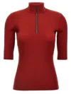 Brunello Cucinelli Ribbed Wool Jersey Turtleneck T-shirt With Precious Half Zip