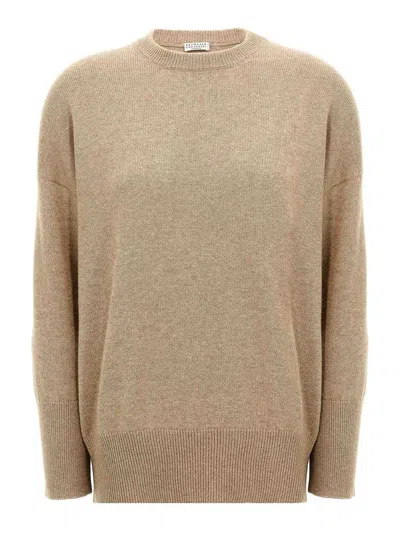 Brunello Cucinelli Monile Sweater In Sand