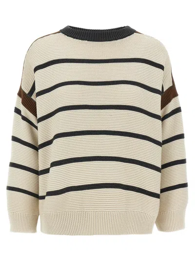 Brunello Cucinelli Monile Sweater Sweaters And Cardigans Beige In Multi