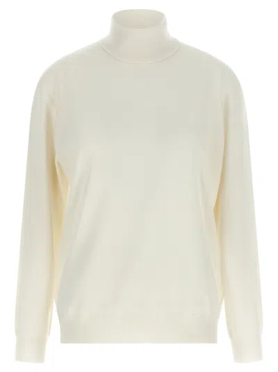 Brunello Cucinelli Monile Cashmere Turtleneck Sweater Long Sleeves In Neutral