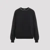 Brunello Cucinelli Black Cotton Crewneck Sweatshirt In Nero