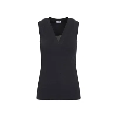 Brunello Cucinelli Monile Tank Top Women In Black