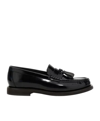 Brunello Cucinelli Monile Tassel Loafers In Black