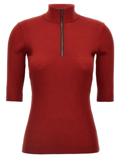Brunello Cucinelli Monile Turtleneck Sweater In Red