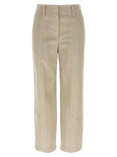 Brunello Cucinelli Monile Velvet Pants Beige