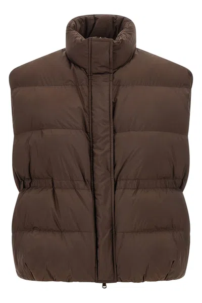 Brunello Cucinelli Zip-up Quilted Gilet In Brown