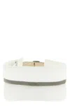 Brunello Cucinelli White Monile Solid Open Top Visor In White