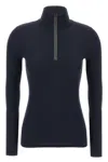 Brunello Cucinelli Wolf Knitwear With Long Sleeves And High Neck In Blue