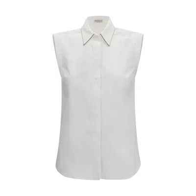 Brunello Cucinelli Monile-embellished Cotton Tank Top In White