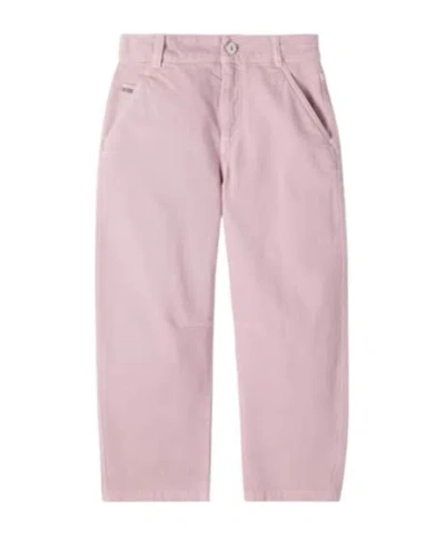 Brunello Cucinelli Kids' Monili Barrel-leg Jeans In Pink