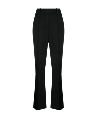 Brunello Cucinelli Monili-bead Bootcut Wool Trousers In Black