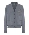 Brunello Cucinelli Monili Bead-embellished Cardigan In Gray