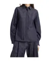 Brunello Cucinelli Monili Bead-embellished Denim Shirt In Dark Denim