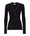 Brunello Cucinelli Monili Bead-embellished Jumper In Blue