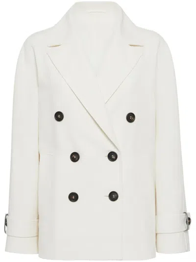 BRUNELLO CUCINELLI MONILI BEAD-EMBELLISHED PEACOAT