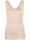 Brunello Cucinelli Monili Bead-embellished Ribbed-knit Tank Top In Nude