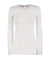 Brunello Cucinelli White Cotton Long Sleeves T-shirt In White