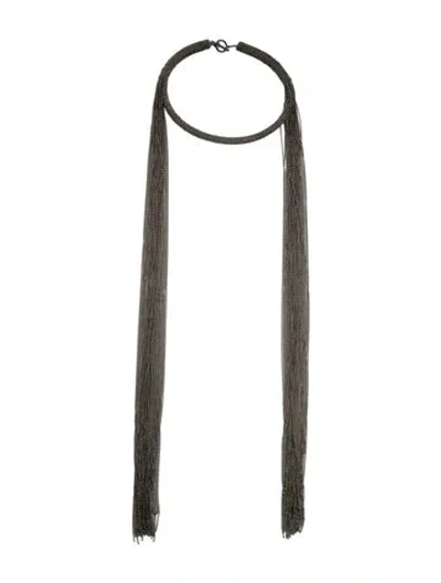 Pre-owned Brunello Cucinelli Monili Bead Fringe Collar Necklace, 17" In Multi