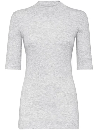 Brunello Cucinelli Monili-bead Knit Top In Grey