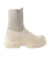 Brunello Cucinelli Monili-bead Panelled Ankle Boots In Nude