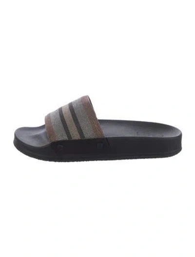 Pre-owned Brunello Cucinelli Monili Beaded Accents Slides