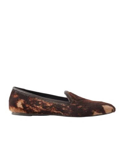 Brunello Cucinelli Monili Beaded Loafers In Brown