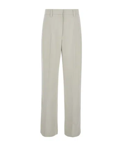 Brunello Cucinelli Monili Bead-embellished Pleated Trousers In Neutral