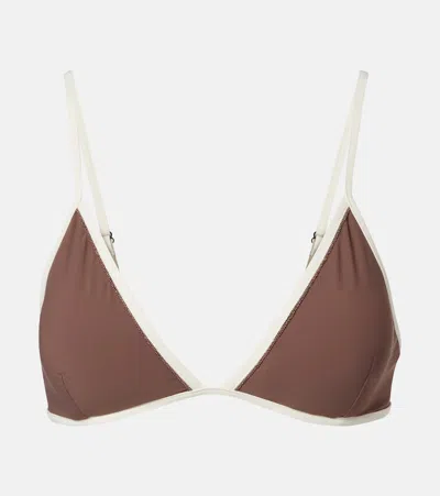 Brunello Cucinelli Monili Bikini Top In Brown