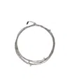 Brunello Cucinelli Strand Bracelet With Adjustable Beaded Detailing In Gray