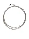 Brunello Cucinelli Strand Bracelet With Adjustable Beaded Detailing In Grey