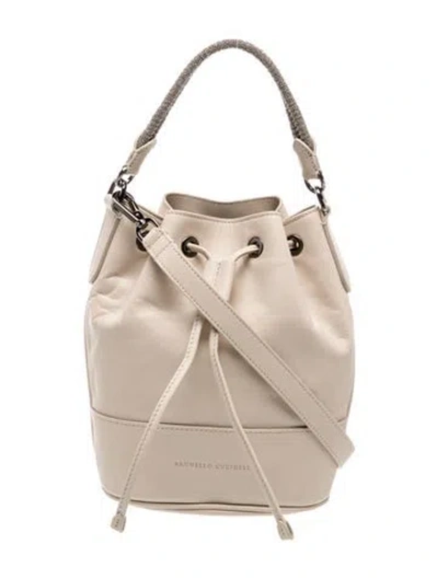 Pre-owned Brunello Cucinelli Monili Bucket Bag In Neutral