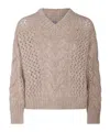 Brunello Cucinelli Cable-knit Sweater In Nude